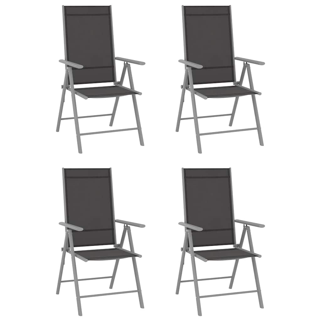 Vidaxl tuinstoelen 4 st inklapbaar textileen zwart