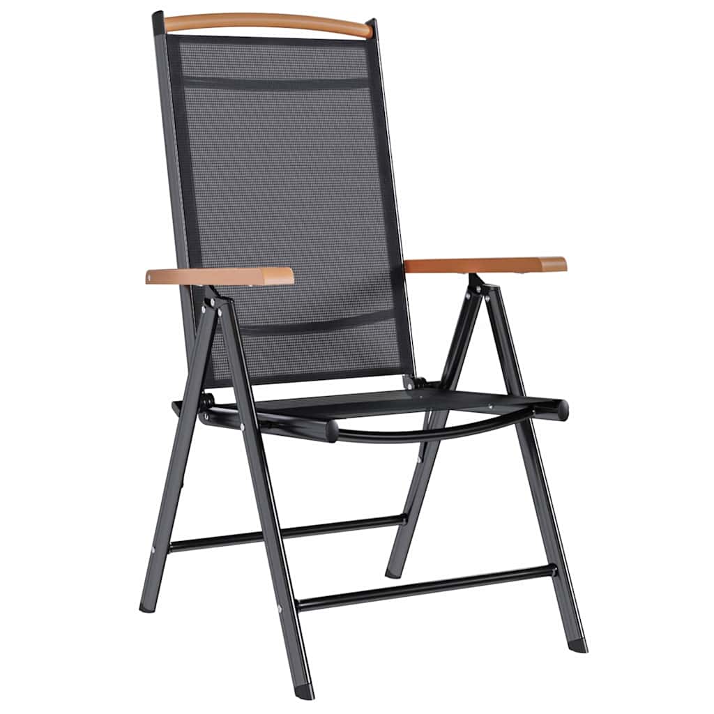 Vidaxl tuinstoelen 6 st inklapbaar textileen zwart