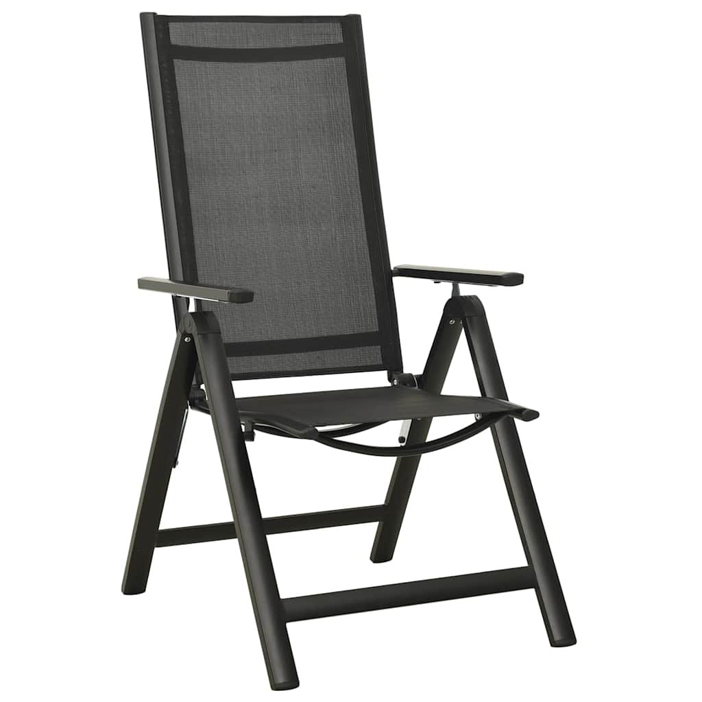 Vidaxl tuinstoelen 2 st inklapbaar textileen aluminium zwart