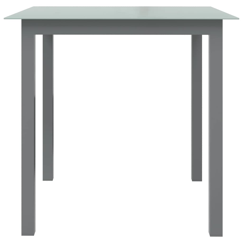 Vidaxl tuintafel 80x80x74 cm aluminium en glas lichtgrijs