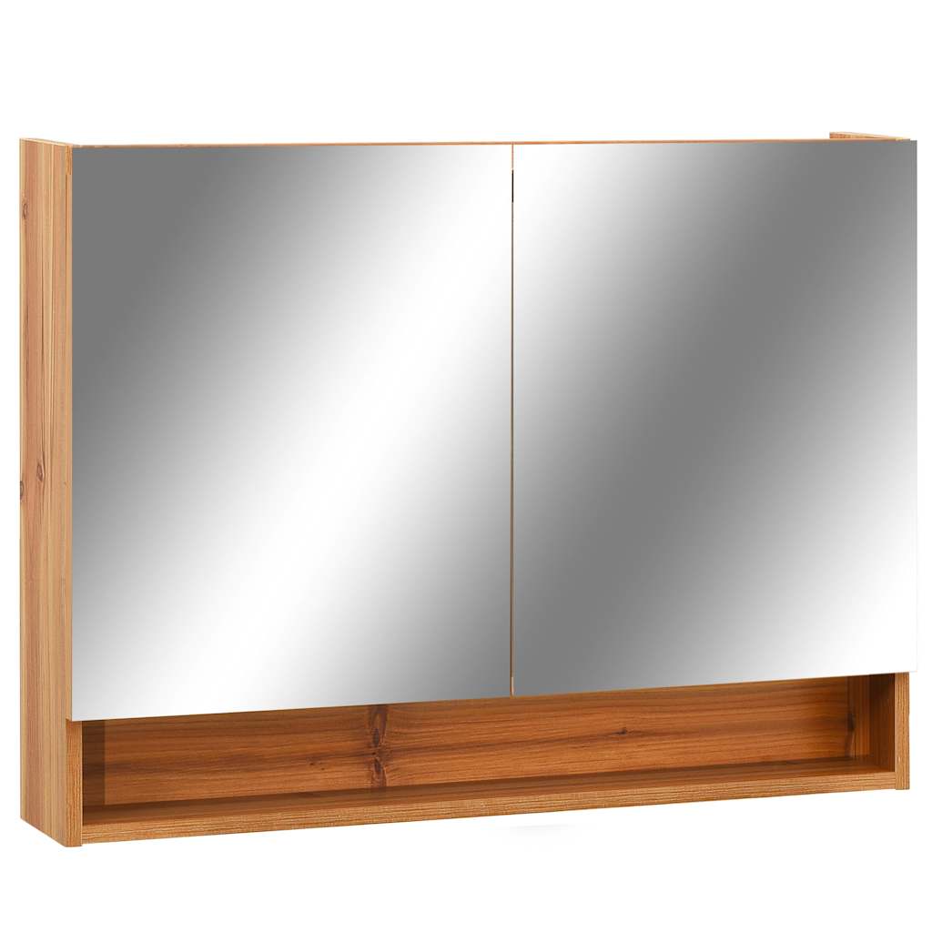 Vidaxl badkamerspiegelkast led 80x15x60 cm mdf eikenkleurig