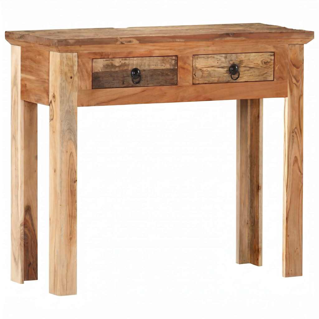 Vidaxl wandtafel 90,5x30x75 cm massief acaciahout en gerecycled hout