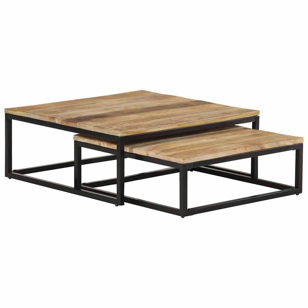 Vidaxl 2-delige salontafelset massief mangohout
