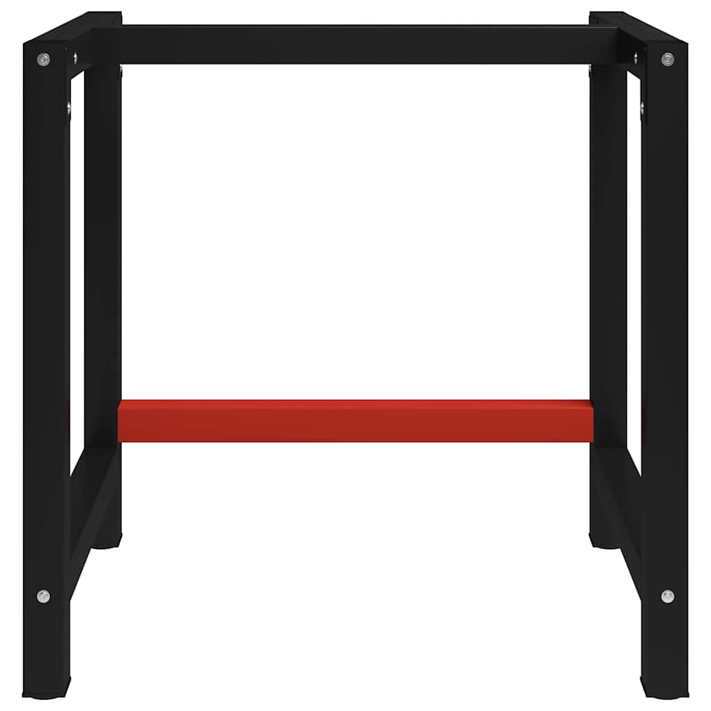 Vidaxl werkbankframe 80x57x79 cm metaal zwart en rood