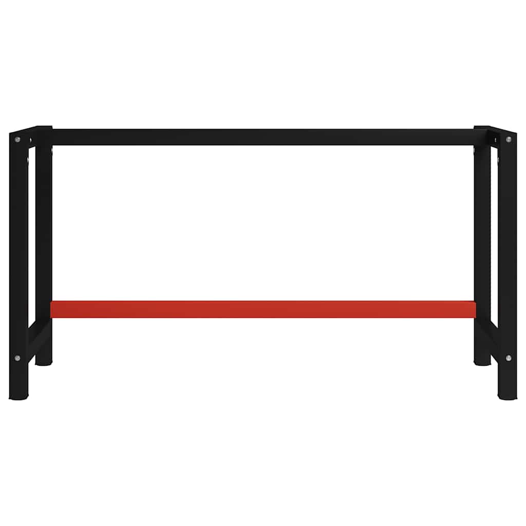 Vidaxl werkbankframe 150x57x79 cm metaal zwart en rood