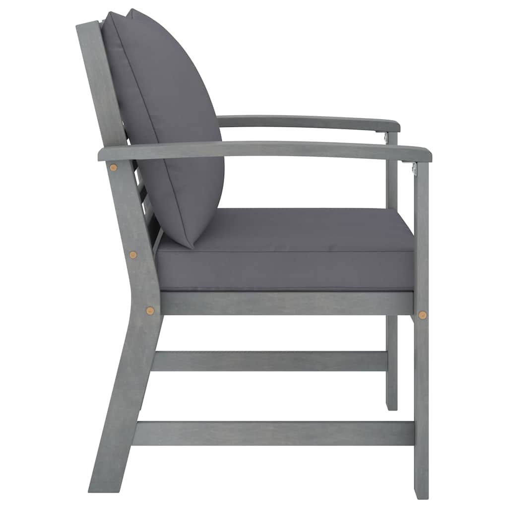 Vidaxl tuinstoelen 2 st met donkergrijze kussens massief acaciahout
