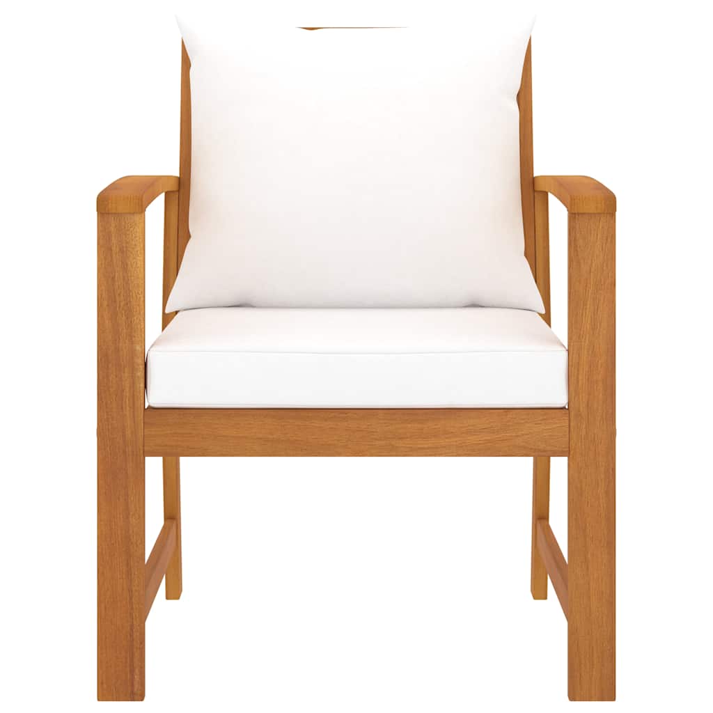 Vidaxl tuinstoelen 2 st met crèmekleurig kussen massief acaciahout