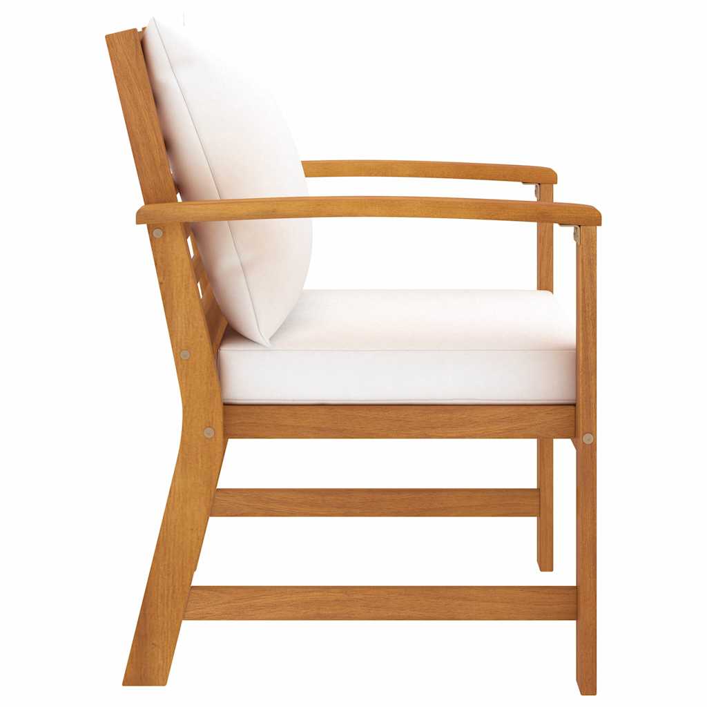 Vidaxl tuinstoelen 2 st met crèmekleurig kussen massief acaciahout