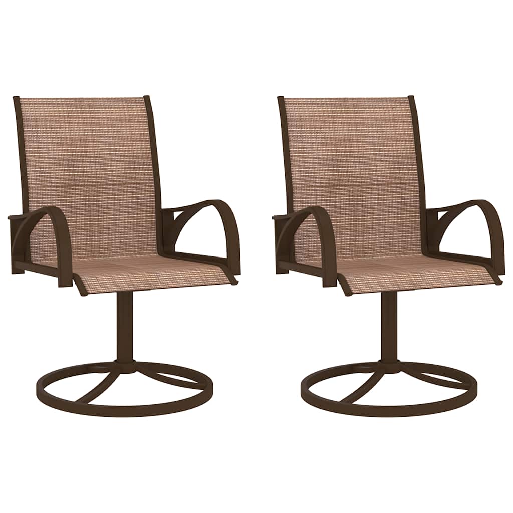 Vidaxl tuinstoelen draaibaar 2 st textileen en staal bruin