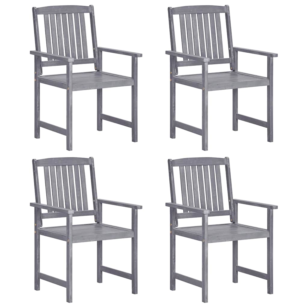 Vidaxl tuinstoelen 4 st massief acaciahout grijs