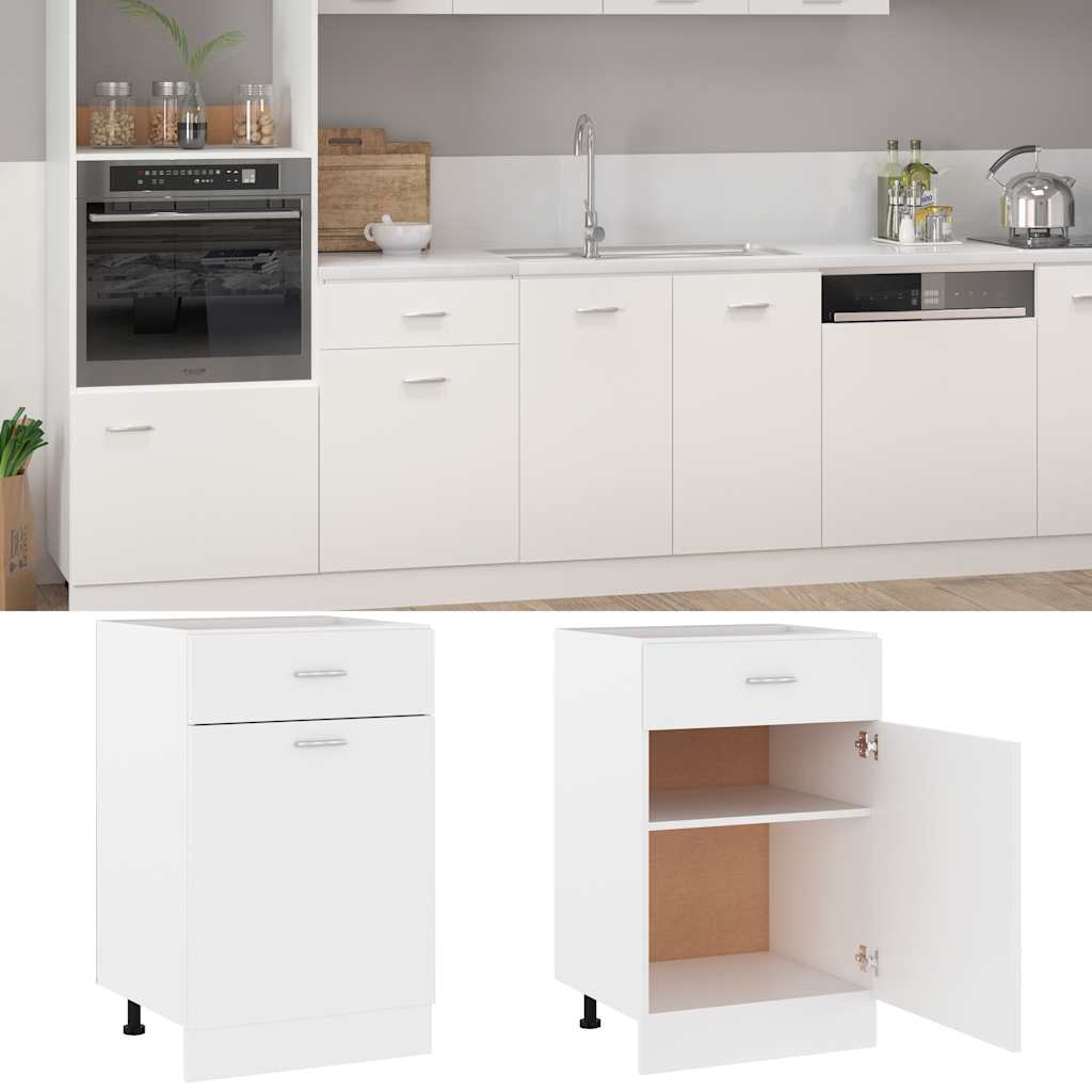 Vidaxl onderkast met lade lyon 50x46x81,5 cm bewerkt hout wit