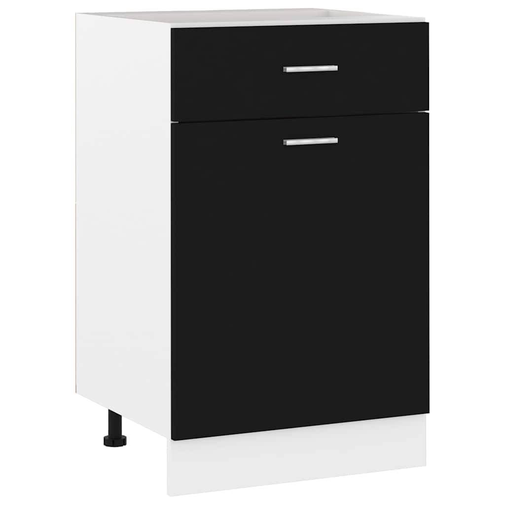 Vidaxl onderkast met lade lyon 50x46x81,5 cm bewerkt hout zwart