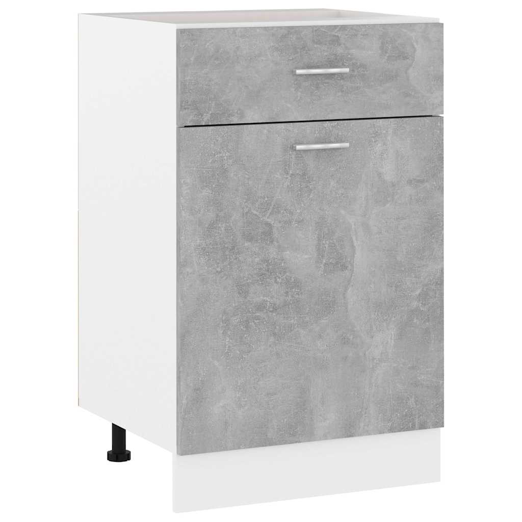 Vidaxl onderkast met lade lyon 50x46x81,5 cm bewerkt hout betongrijs