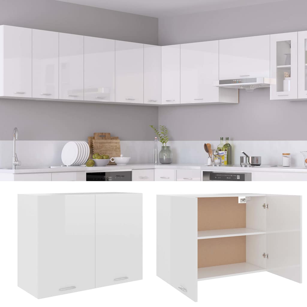 Vidaxl bovenkast lyon 80x31x60 cm bewerkt hout hoogglans wit