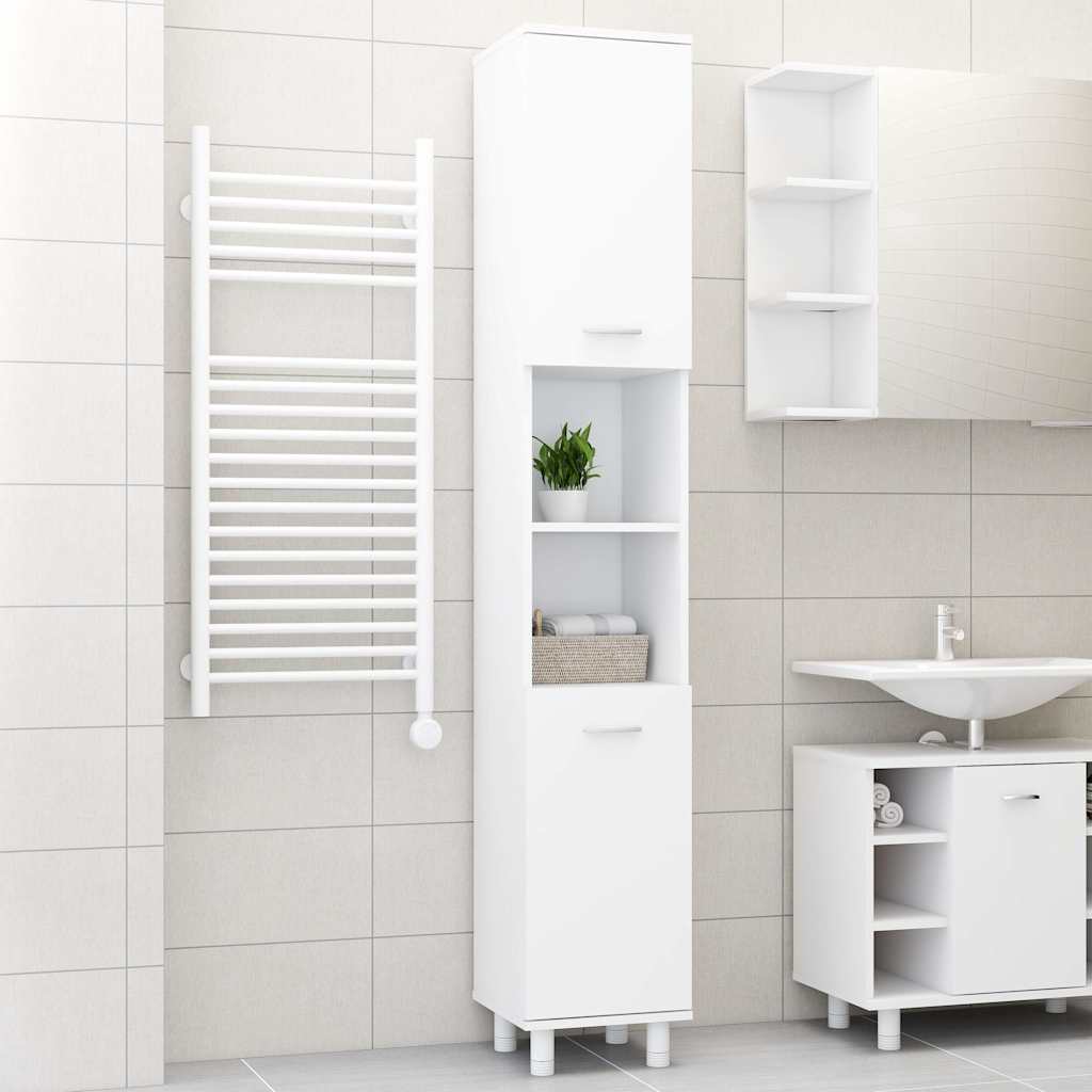 Vidaxl badkamerkast 30x30x179 cm spaanplaat wit