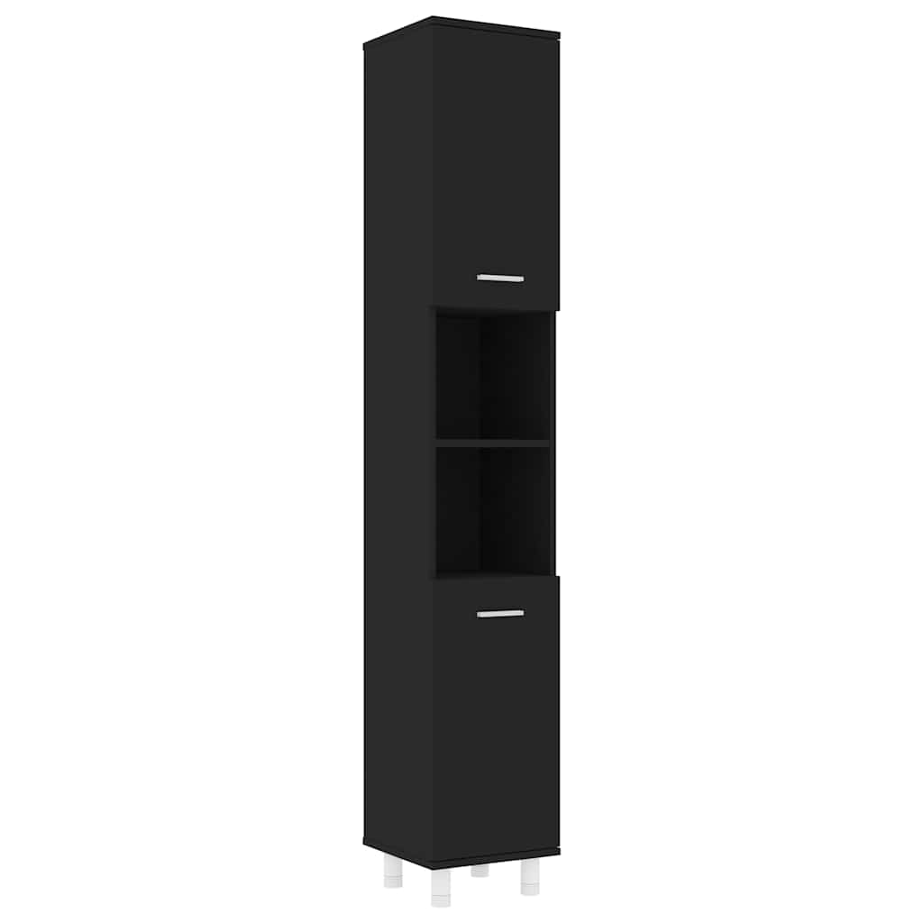 Vidaxl badkamerkast 30x30x179 cm spaanplaat zwart