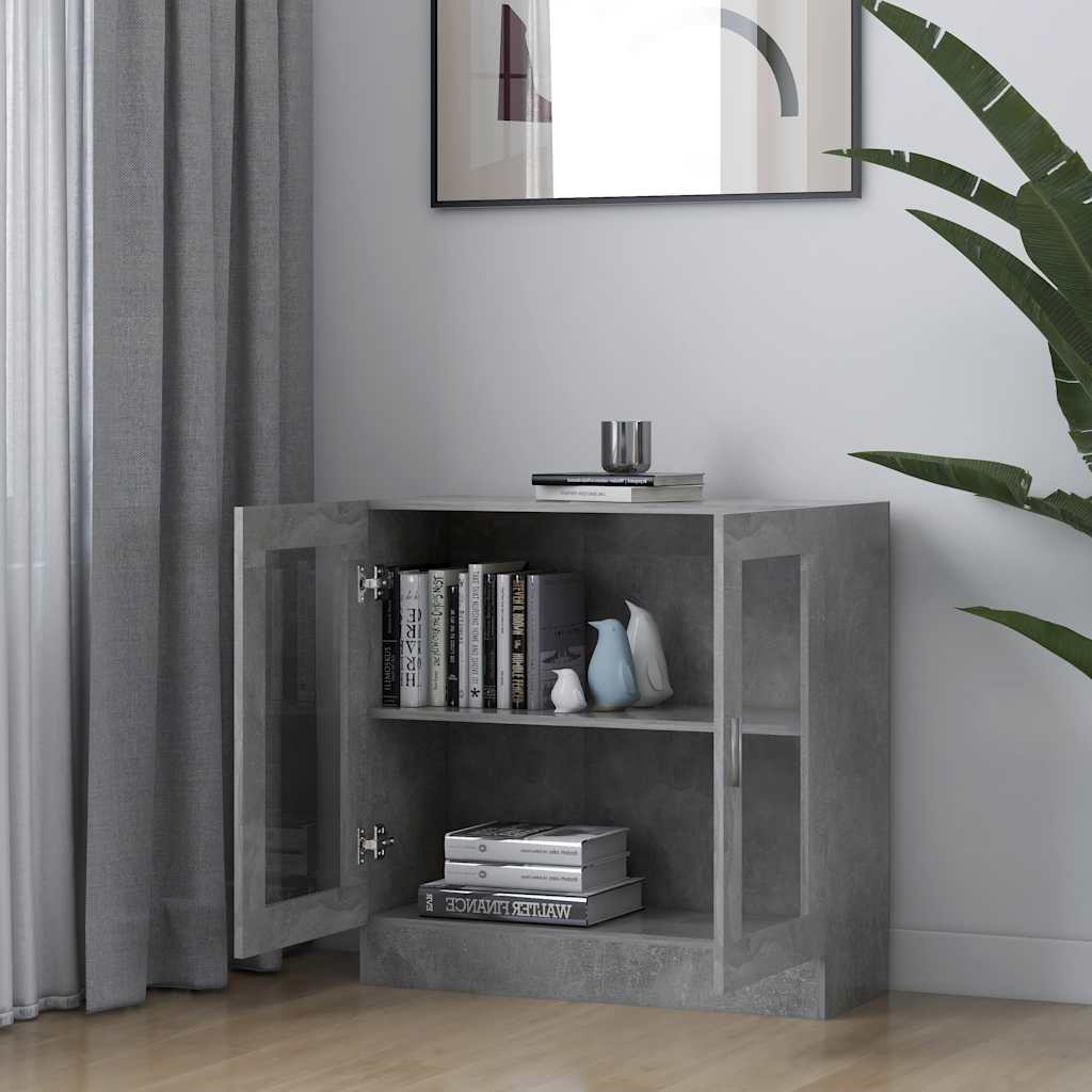 Vidaxl vitrinekast 82,5x30,5x80 cm bewerkt hout betongrijs