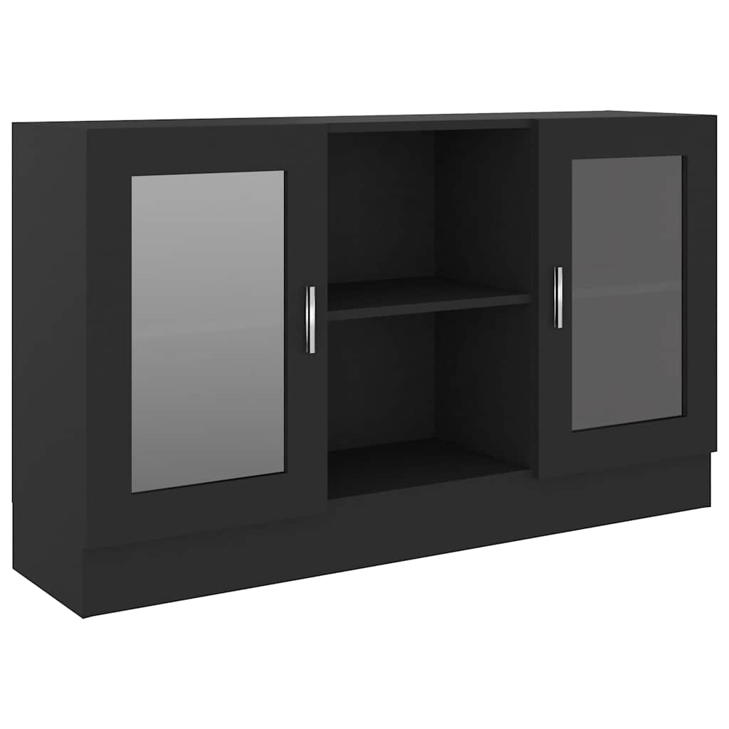 Vidaxl vitrinekast 120x30,5x70 cm bewerkt hout zwart