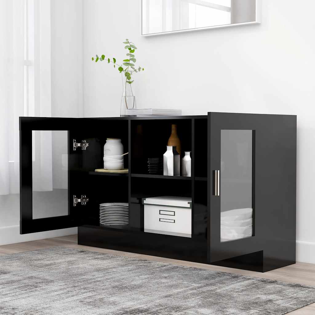 Vidaxl vitrinekast 120x30,5x70 cm bewerkt hout zwart