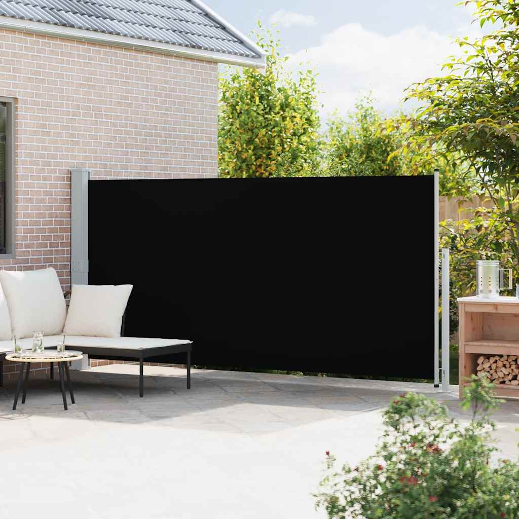 Vidaxl tuinscherm uittrekbaar 180x500 cm zwart