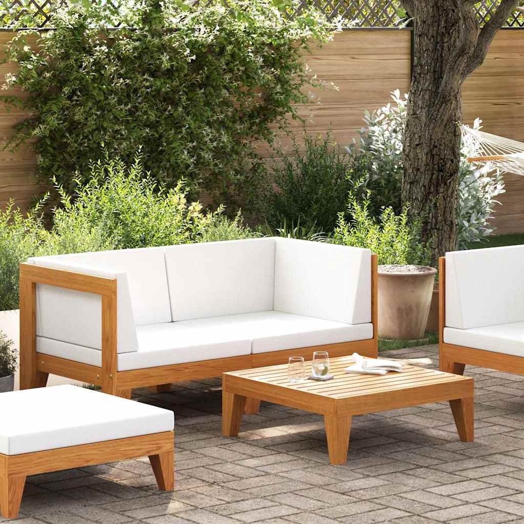 Vidaxl 2-delige loungeset met kussens massief acaciahout