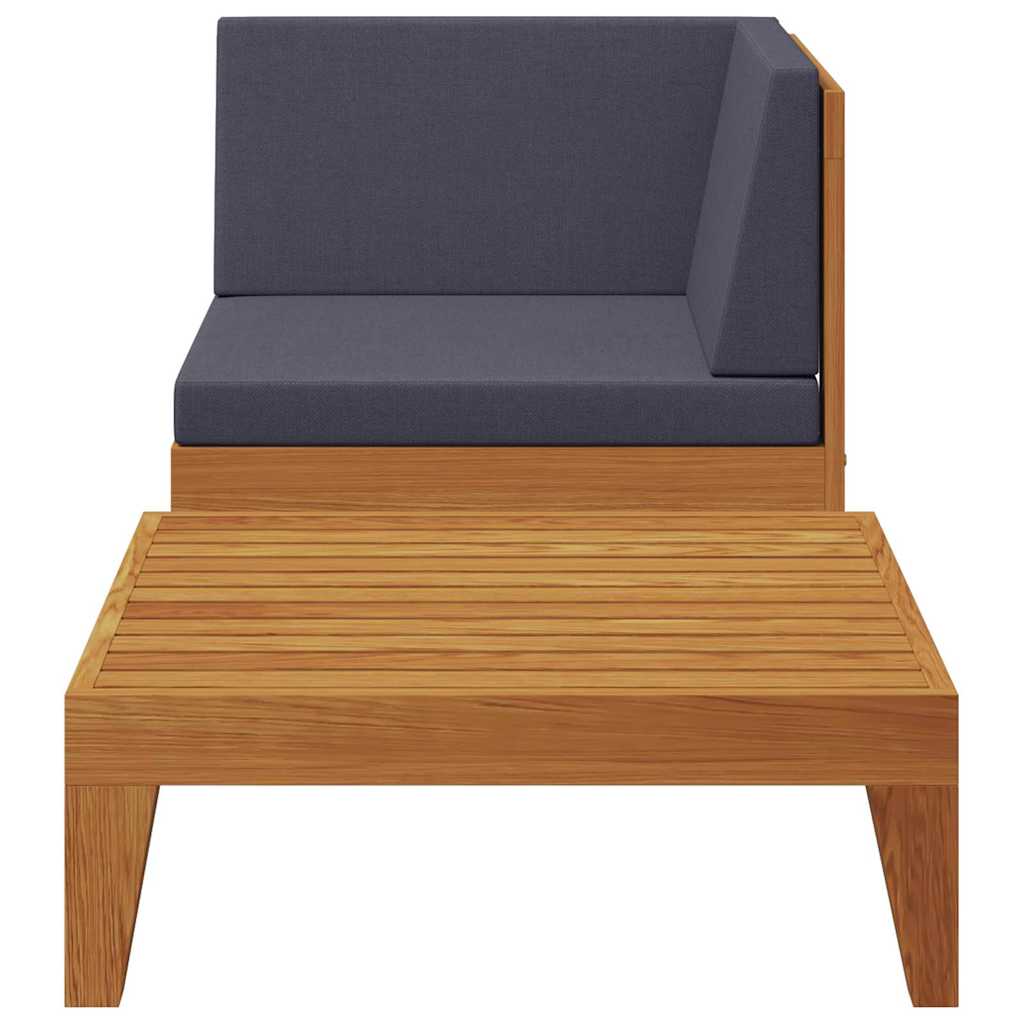 Vidaxl 2-delige loungeset met kussens massief acaciahout