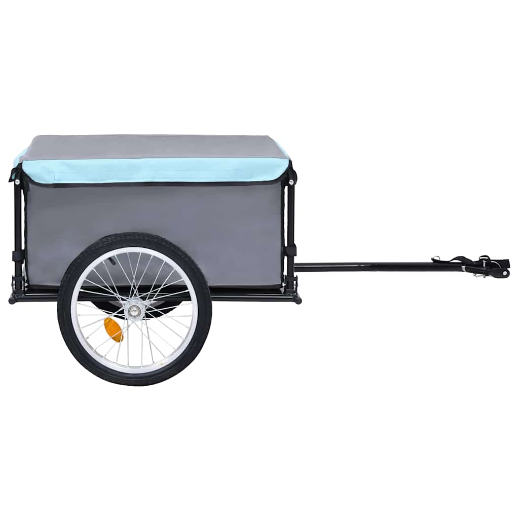 Vidaxl fietstrailer 65 kg zwart en blauw
