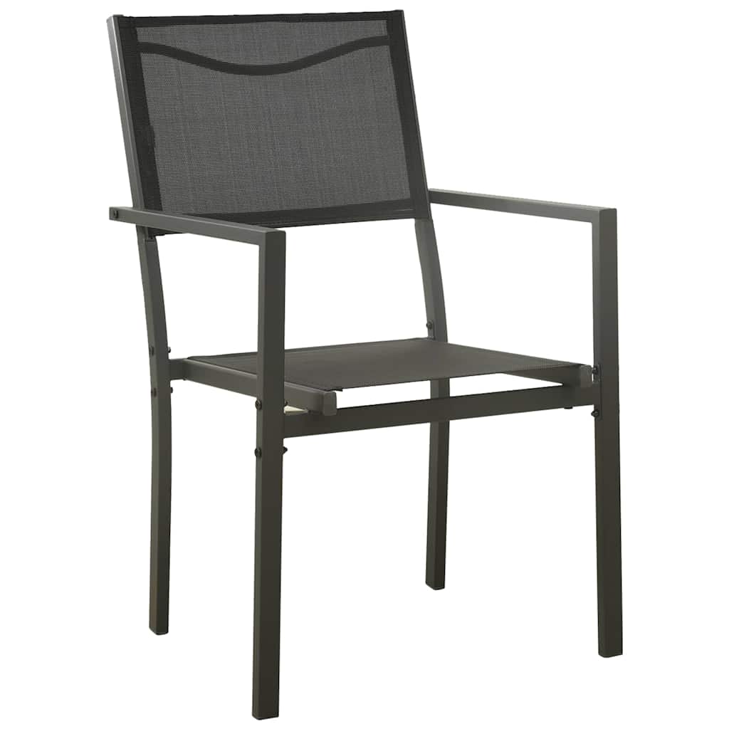 Vidaxl tuinstoelen 2 st textileen en staal zwart en antracietkleurig