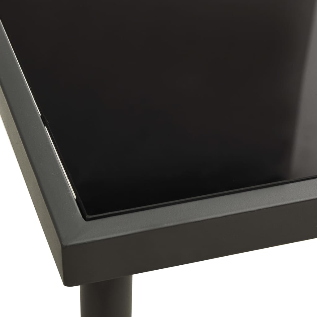 Vidaxl tuintafel 80x80x72 cm glas en staal antracietkleurig