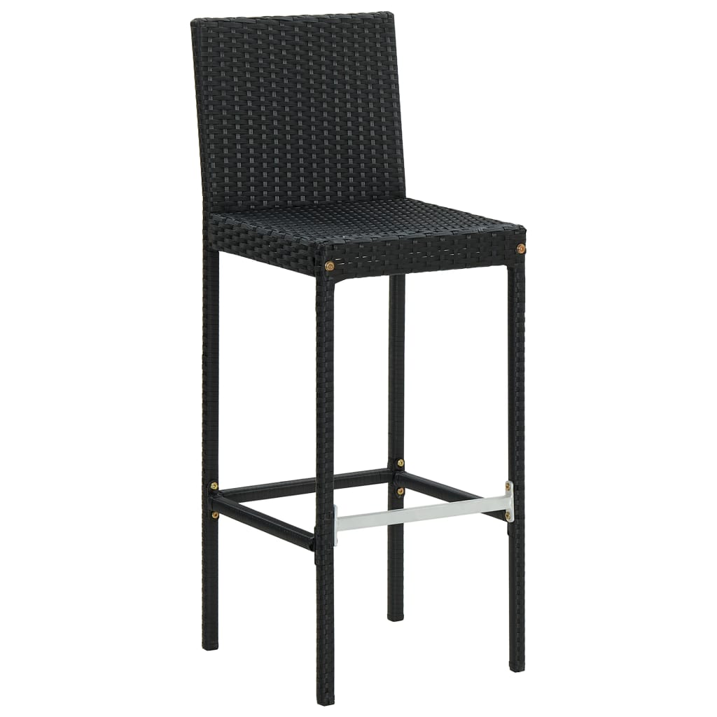 Vidaxl tuinbarkrukken met kussens 4 st poly rattan zwart