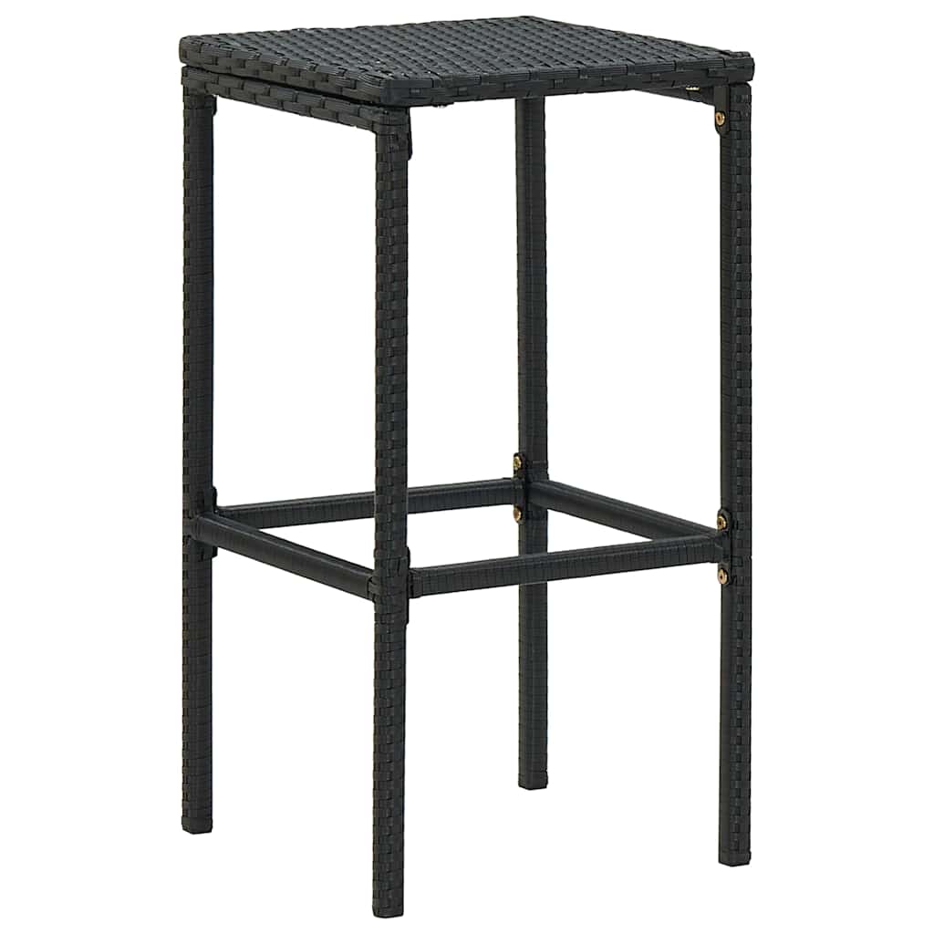 Vidaxl barkrukken met kussens 4 st poly rattan zwart