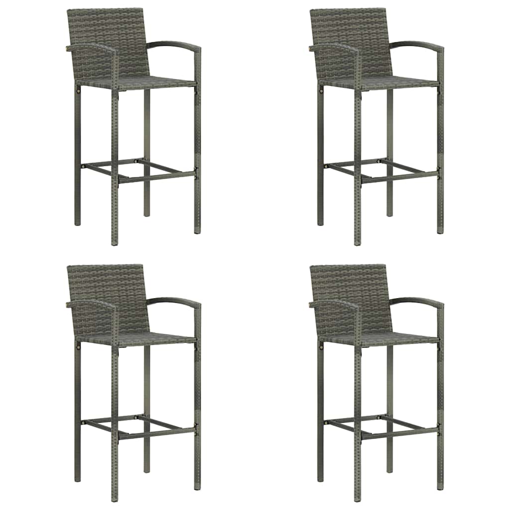 Vidaxl barkrukken 4 st poly rattan grijs
