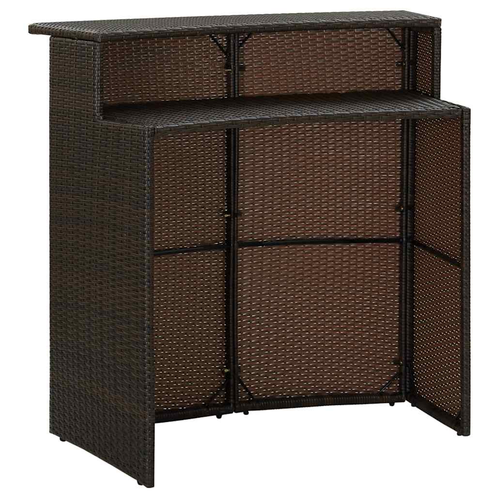 Vidaxl tuinbartafel 120x55x110 cm poly rattan bruin