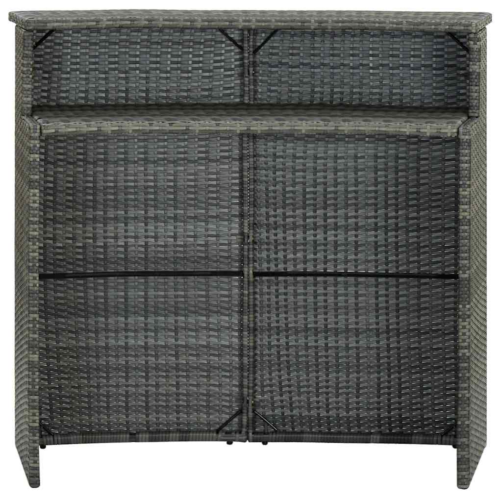Vidaxl tuinbartafel 120x55x110 cm poly rattan grijs