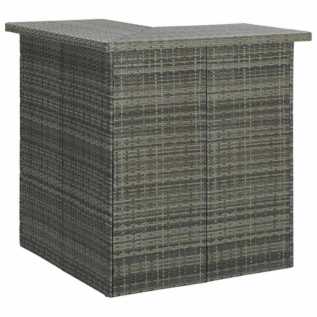 Vidaxl hoekbartafel 100x50x105 cm poly rattan grijs