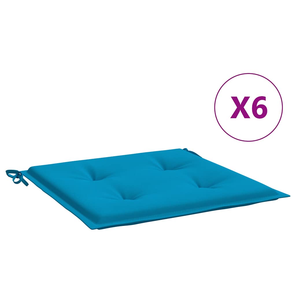 Vidaxl tuinstoelkussens 6 st 40x40x4 cm oxford stof blauw