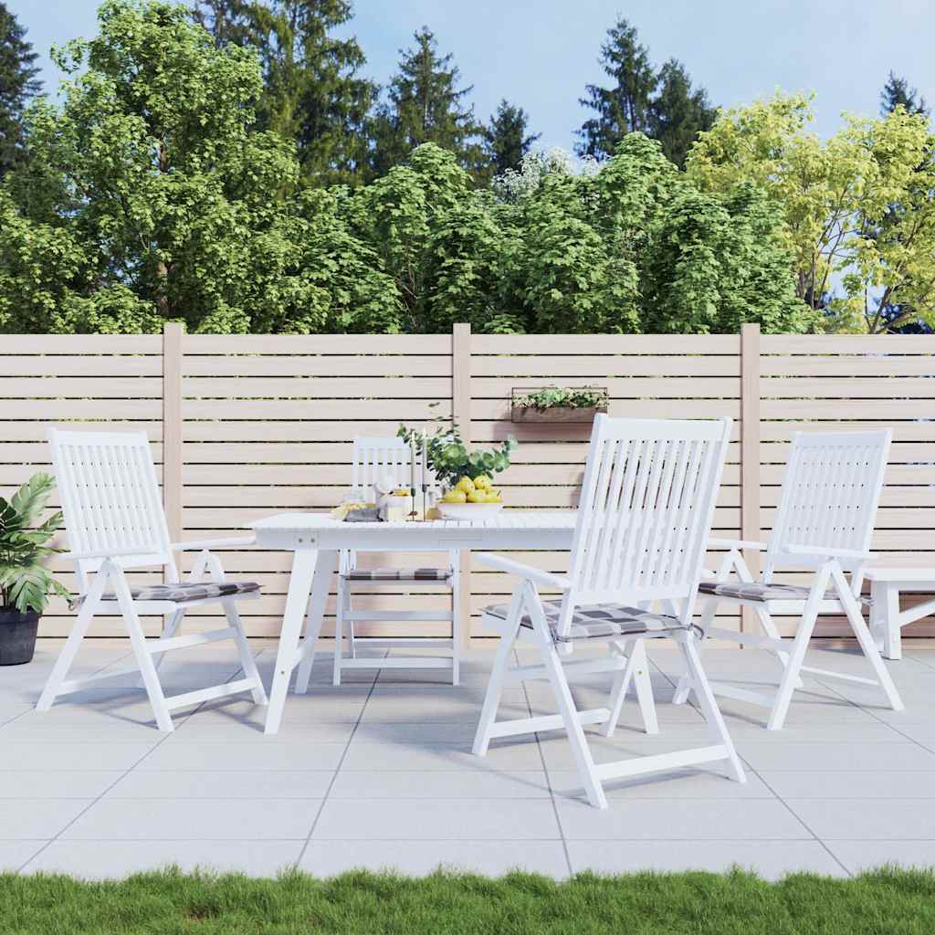Vidaxl tuinstoelkussens 4 st 40x40x4 cm oxford stof ruitpatroon grijs