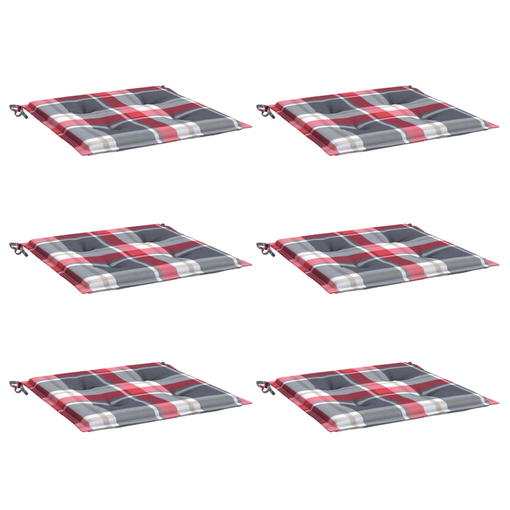 Vidaxl tuinstoelkussens 6 st 50x50x4 cm oxford stof ruitpatroon rood