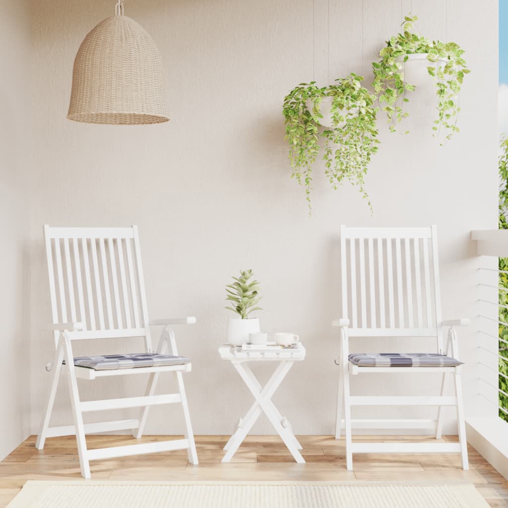 Vidaxl tuinstoelkussens 2 st 50x50x4 cm oxford stof ruitpatroon grijs
