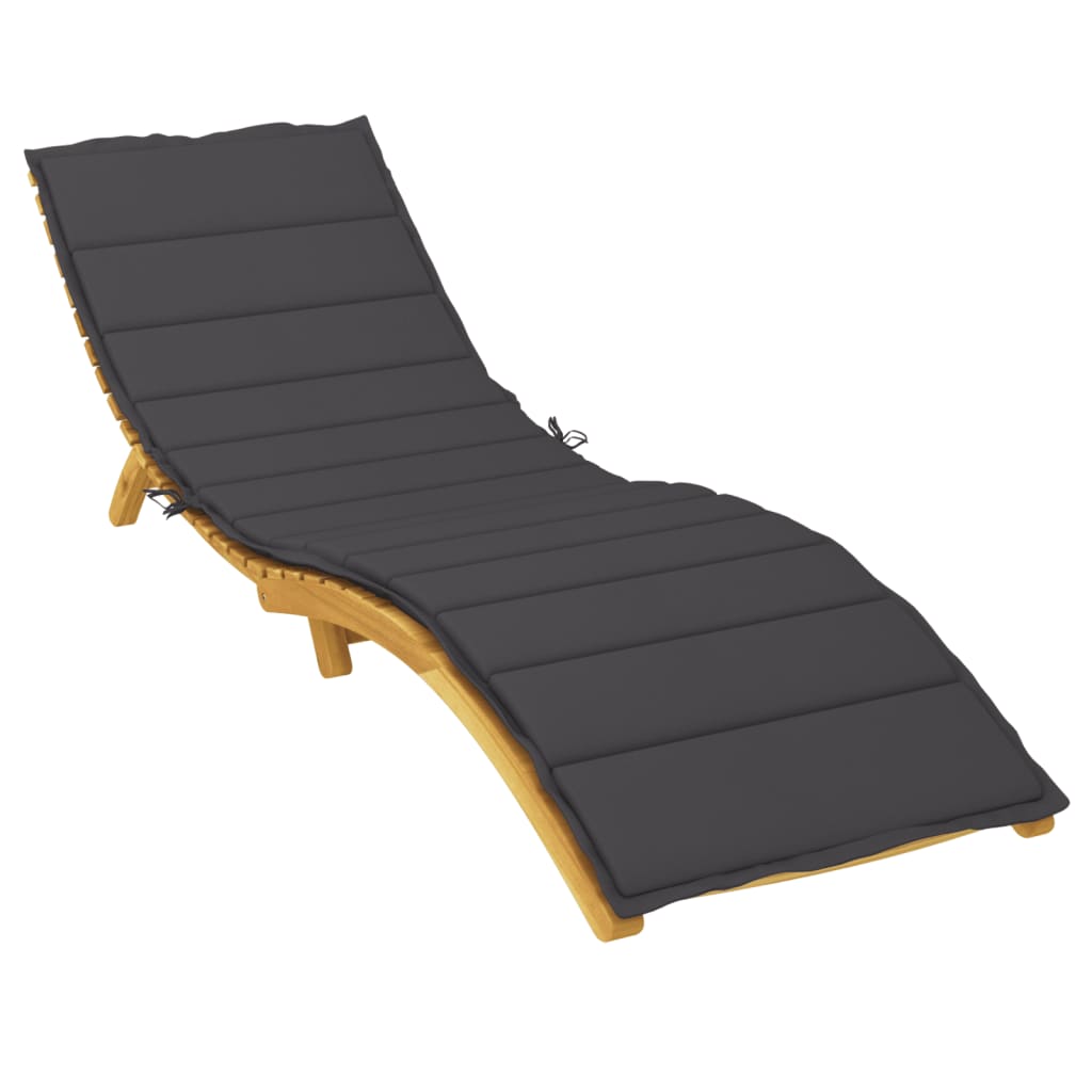Vidaxl ligbedkussen 200x70x3 cm oxford stof zwart