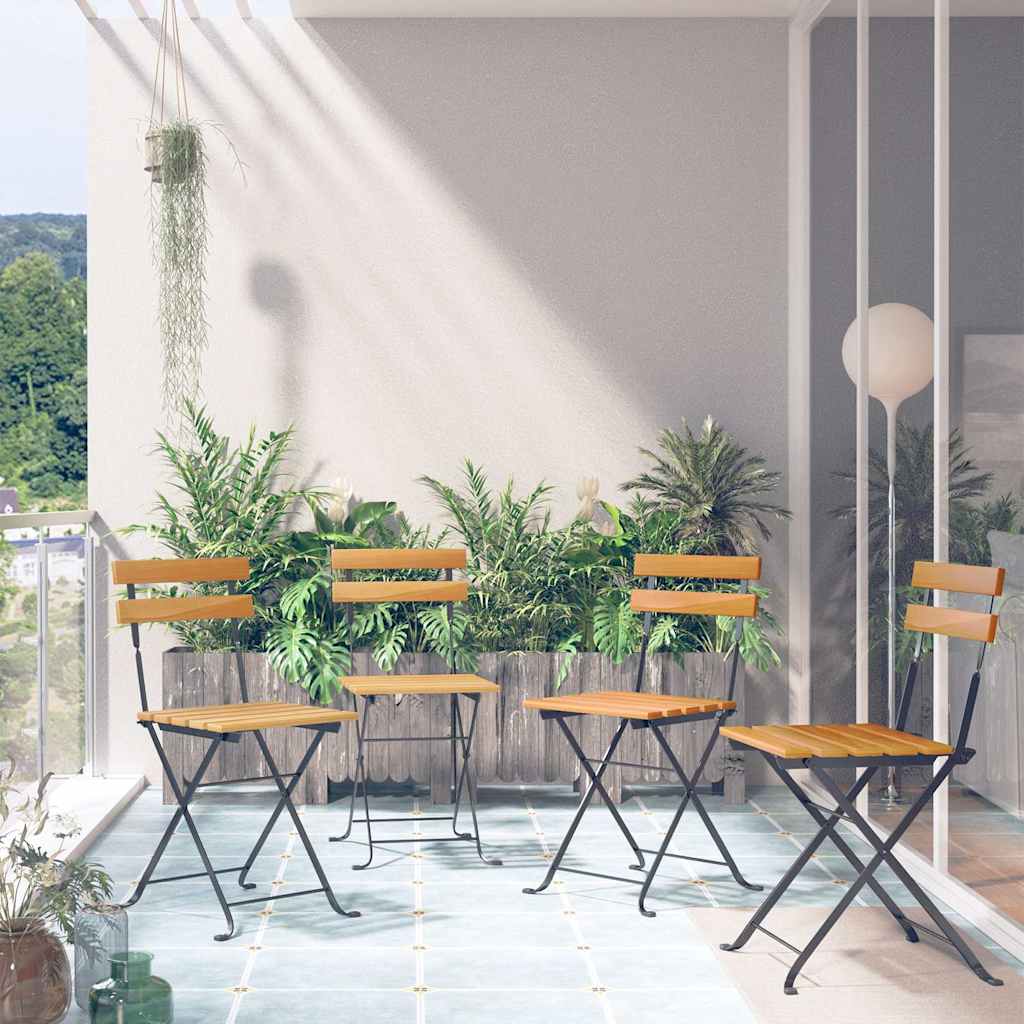 Vidaxl bistrostoelen inklapbaar 4 st massief acaciahout