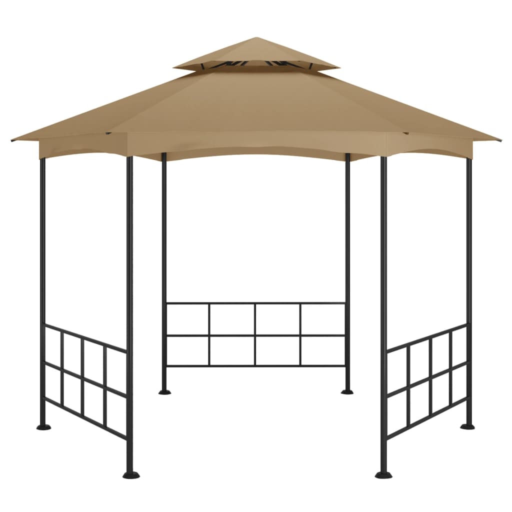 Vidaxl prieel met zijwanden 3,1x2,7 m taupe