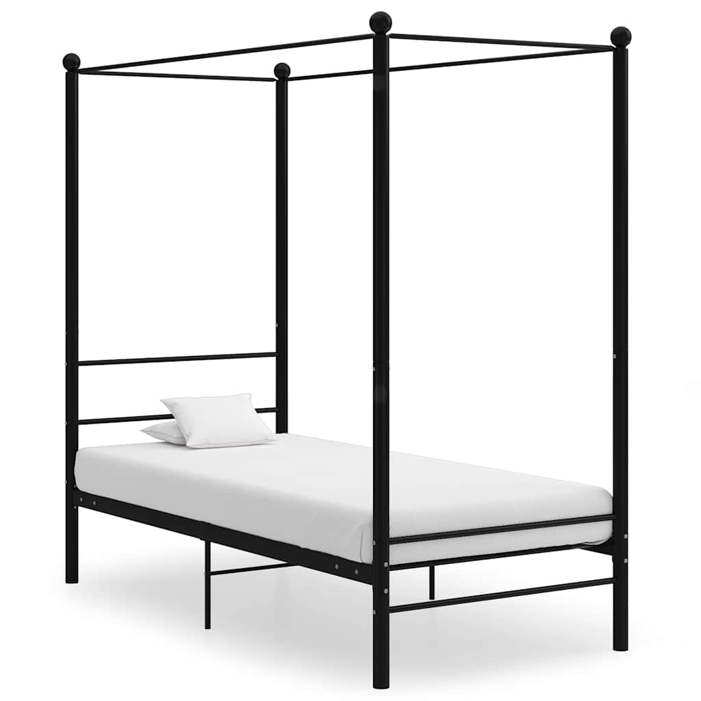 Vidaxl hemelbedframe metaal zwart 100x200 cm