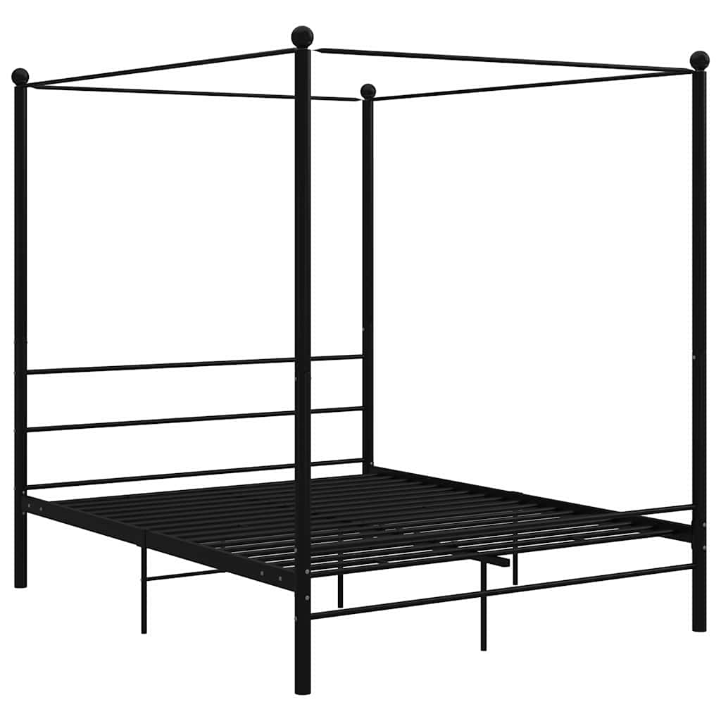 Vidaxl hemelbedframe metaal zwart 160x200 cm