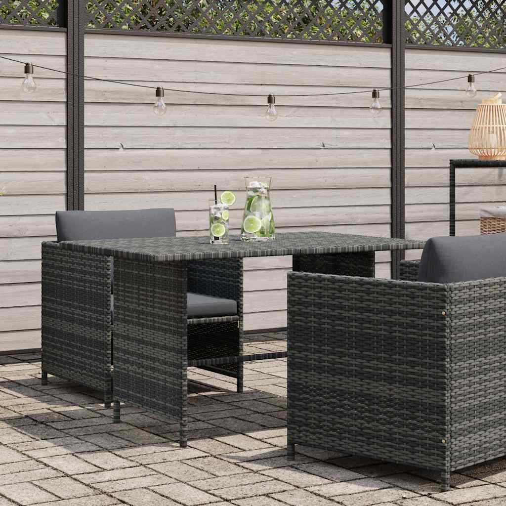 Vidaxl tuintafel 110x70x65 cm poly rattan grijs