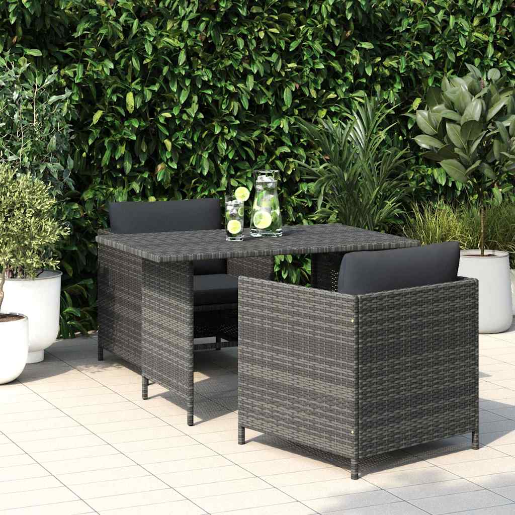 Vidaxl tuintafel 110x70x65 cm poly rattan grijs