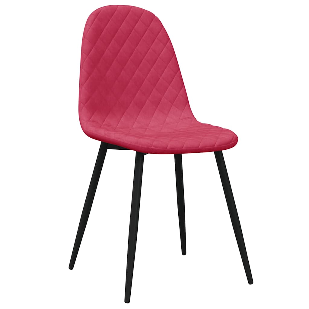 Vidaxl eetkamerstoelen 4 st fluweel wijnrood