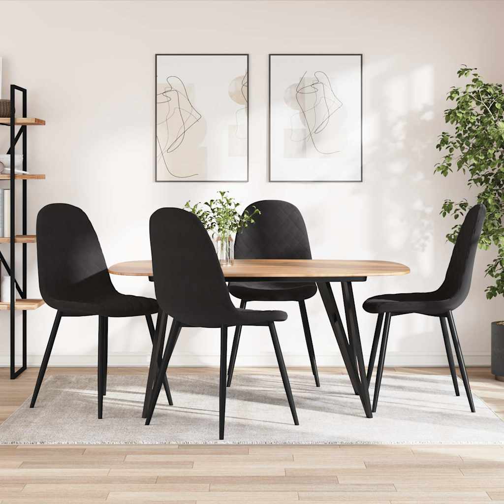 Vidaxl eetkamerstoelen 4 st fluweel zwart