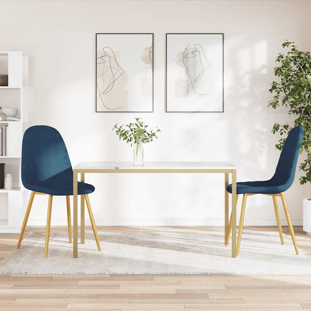 Vidaxl eetkamerstoelen 2 st fluweel blauw