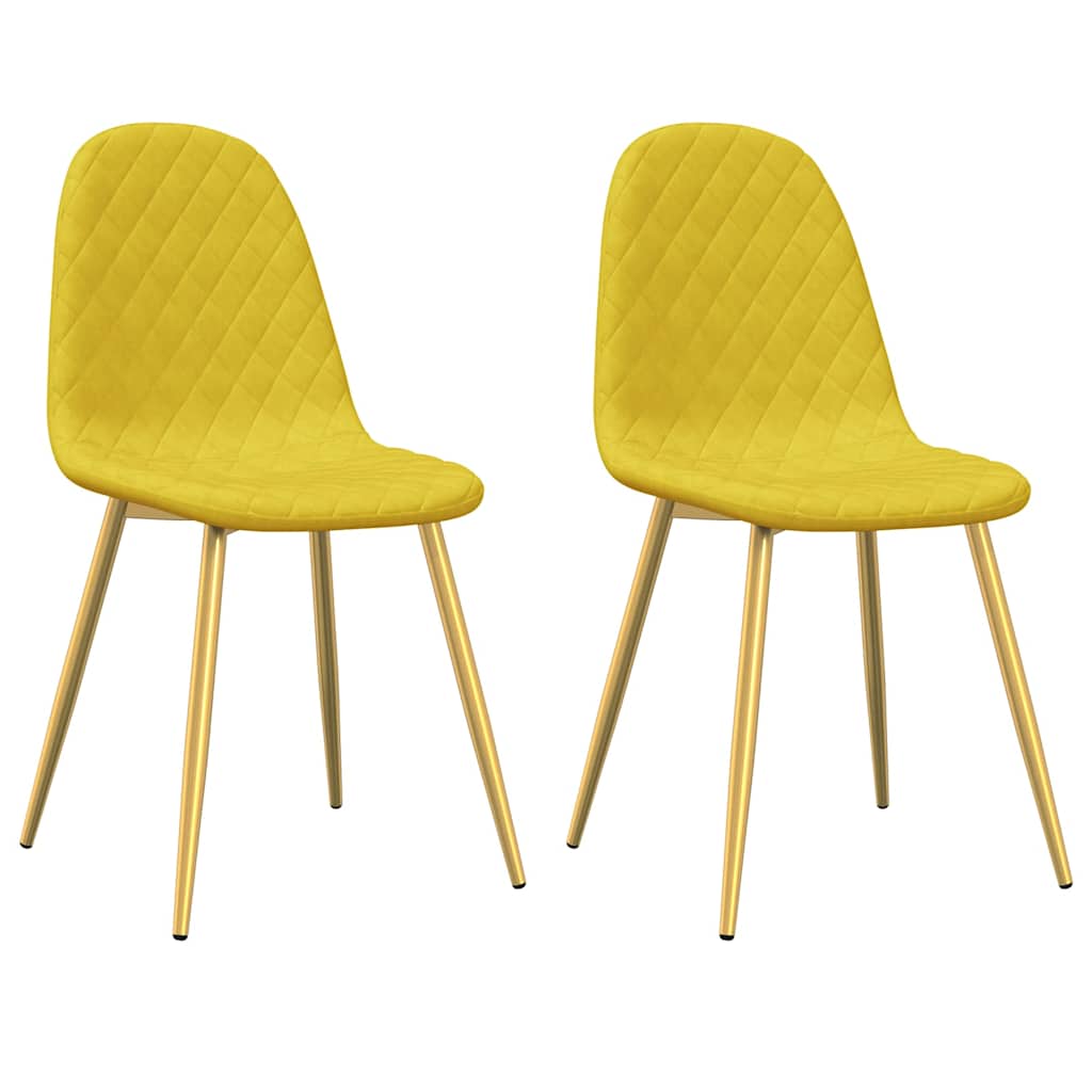 Vidaxl eetkamerstoelen 2 st fluweel mosterdgeel